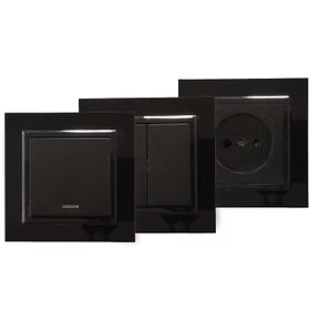 کلید و پریز برلیان پلکسی مشکی - پریز-ارت-ups