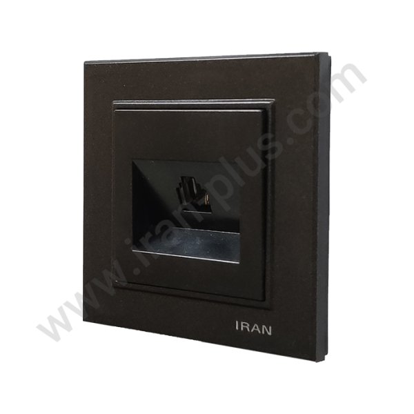 تلفن تک سوکت (2خط) مدل برلیان رنگی مشکی ایران الکتریک