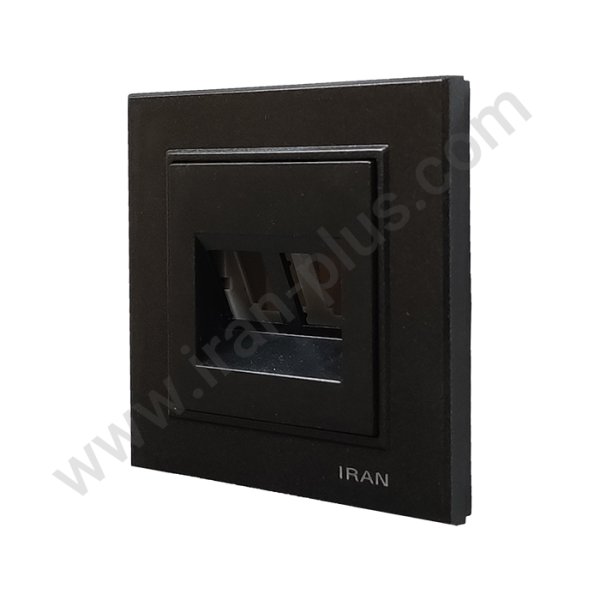 تلفن دو سوکت cat3+cat3 مدل برلیان رنگی مشکی ایران الکتریک